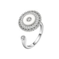 Cúbicos Circonia Micro Pave anillo de latón, metal, Esférico, chapado, micro arcilla de zirconia cúbica & para mujer, más colores para la opción, libre de níquel, plomo & cadmio, 16mm, tamaño:10.5, Vendido por UD