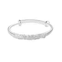 metal Brazalete, chapado en color de plata, para mujer, libre de níquel, plomo & cadmio, 6.80mm, diámetro interior:aproximado 60mm, Vendido por UD