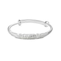 Messing Armbanden, silver plated, voor vrouw, nikkel, lood en cadmium vrij, 7.80mm, Binnendiameter:Ca 60mm, Verkocht door PC