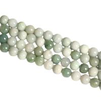 Jade Burma Bead, Rund, polerad, DIY & olika storlek för val, grön, Såld Per Ca 14.96 inch Strand