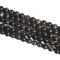 Iolite Üveggyöngy, Kerek, csiszolt, DIY & különböző méretű a választás, Naponta eladott Kb 14.96 inch Strand