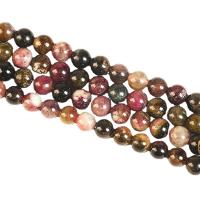 Turmalin Bead, Runde, poleret, du kan DIY & forskellig størrelse for valg, blandede farver, Solgt Per Ca. 14.96 inch Strand