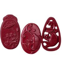 Cinnabar Pendants polished DIY red Sold By PC