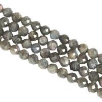 Perline Labradorite, Cerchio, lucido, DIY & formato differente per scelta & sfaccettati, grigio, Venduto per Appross. 14.96 pollice filo