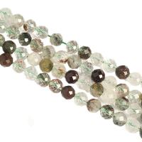 Natuurlijke Quartz sieraden kralen, Groen Phantom Quartz, Ronde, gepolijst, DIY & verschillende grootte voor keus & gefacetteerde, gemengde kleuren, Per verkocht Ca 14.96 inch Strand