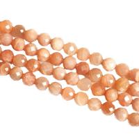 Sunstone Bead, Runde, poleret, du kan DIY & forskellig størrelse for valg & facetteret, Solgt Per Ca. 14.96 inch Strand