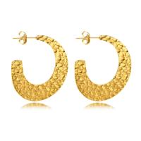 Stainless Steel Stud Earrings 304 Stainless Steel fashion jewelry & for woman golden Sold By Pair