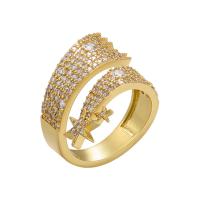 Cúbicos Circonia Micro Pave anillo de latón, metal, chapado, Ajustable & micro arcilla de zirconia cúbica & para mujer, más colores para la opción, 20mm, Vendido por UD