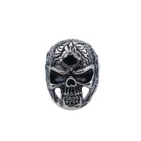 Titanium Stål Fingerring, Skull, forskellig størrelse for valg & Micro Pave cubic zirconia & for mennesket, 30mm, Solgt af PC