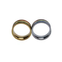 Titanium Staal Finger Ring, plated, verschillende grootte voor keus & voor de mens & glazuur, meer kleuren voor de keuze, Verkocht door PC