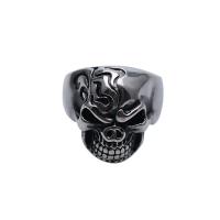 Titanium Stål Fingerring, Skull, forskellig størrelse for valg & for mennesket, 21mm, Solgt af PC