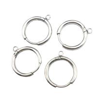 Stainless Steel Hoop fülbevaló Component, 304 rozsdamentes acél, Fánk, DIY & különböző méretű a választás, az eredeti szín, Által értékesített PC