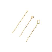 Žalvaris Headpin, Žalvarinis, 14K paauksuoti, Pasidaryk pats & įvairių stilių pasirinkimas, nikelio, švino ir kadmio nemokamai, 0.50x20mm, 50kompiuteriai/Krepšys, Pardavė Krepšys