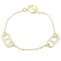 Messing Armbanden, gold plated, voor vrouw & glazuur, Lengte Ca 7.3 inch, Verkocht door PC