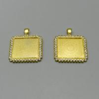 Zink-Legierung Cabochon Weissgold, Zinklegierung, Quadrat, goldfarben plattiert, DIY & mit Strass, frei von Nickel, Blei & Kadmium, 34x43mm, verkauft von PC