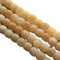 Pale Brown Jade Kraal, Emmer, gepolijst, DIY, geel, 9x10mm, Ca 42pC's/Strand, Verkocht door Strand