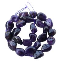 Ametisti Helmi, Epäsäännöllinen, kiiltävä, tee-se-itse, violetti, 12x15mm, N. 28PC/Strand, Myymät Strand