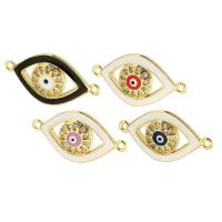 Male Connector Eye, ottone, Occhio di cavallo, placcato color oro, DIY & Micro spianare cubic zirconia & smalto & 1/1 anello del connettore, nessuno, 25x13x3mm, Foro:Appross. 1mm, Venduto da PC