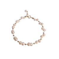 Shell gioielli bracciale, Shell Pearl, with 14K-Oro-Rivestito-Rame, gioielli di moda & per la donna, Lunghezza Appross. 6.3 pollice, Venduto da PC