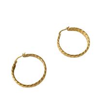 Mens Stainless Steel Hoop Earring, 304 rustfrit stål, Hvede, 18K forgyldt, forskellige stilarter for valg & for kvinde, Størrelse:6-8, Solgt af PC