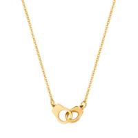 Collar de acero inoxidable de la joyería, acero inoxidable 304, esposas, chapado en oro de 14 K, para mujer, longitud aproximado 16 Inch, Vendido por UD