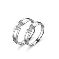 Anillos para Parejas, plata de ley 925, chapado en platina real, diferentes estilos para la opción & para la pareja & con diamantes de imitación, Vendido por UD