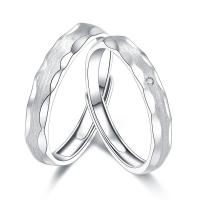 Anillos para Parejas, plata de ley 925, chapado en platina real, ajustable & diferentes estilos para la opción & micro arcilla de zirconia cúbica & para la pareja, Vendido por UD