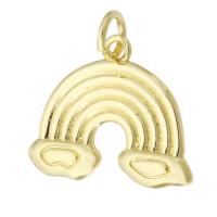 Hule Brass Vedhæng, Messing, Rainbow, guldfarve belagt, du kan DIY, 16.50x14x2.50mm, Hole:Ca. 3mm, Solgt af PC