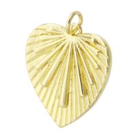 Brass Heart Riipukset, Messinki, Sydän, kullan väri kullattu, tee-se-itse, 19x22x3mm, Reikä:N. 3mm, Myymät PC