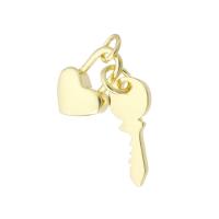 Messing hangers, hart en de belangrijkste, gold plated, DIY, 30mm, Verkocht door PC