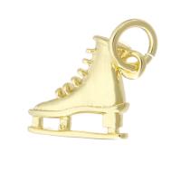 Monili d'ottone Ciondoli, ottone, Scarpe, placcato color oro, DIY, 12x10x3mm, Foro:Appross. 3mm, Venduto da PC