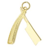 Monili d'ottone Ciondoli, ottone, placcato color oro, DIY, 21x22x2mm, Foro:Appross. 3mm, Venduto da PC