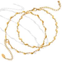 Anklet de acero inoxidable, Partículas de acero, con 5cm extender cadena, diferentes estilos para la opción & para mujer, más colores para la opción, 2.6mm,3.5mm, longitud aproximado 20 cm, Vendido por UD