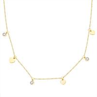 Collier d'acier titane, avec zircon cubique, avec 5cm chaînes de rallonge, coeur, pour femme, plus de couleurs à choisir, 6mm,3mm, Longueur Environ 41 cm, Vendu par PC