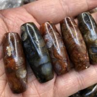 Naturlige tibetanske Agate Dzi Beads, Tibetansk agat, Drum, poleret, du kan DIY, 40x15mm, Solgt af PC