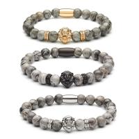 Edelstein Armbänder, Karte-Stein, mit Titanstahl, Löwe, plattiert, Modeschmuck & unisex, keine, Länge 20 cm, verkauft von PC