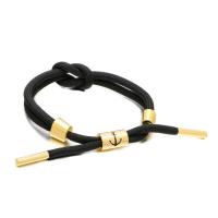 Zinklegering armbandkettingen, Textiel binnenwerk Cord, met Zinc Alloy, Anker, plated, Verstelbare & mode sieraden & uniseks, meer kleuren voor de keuze, Lengte 17-22 cm, Verkocht door PC