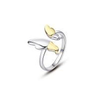 Sterling Silver Jewelry Finger Ring, 925 sterline d'argento, Farfalla, placcato, Regolabile & gioielli di moda & per la donna, nessuno, 20.50mm, Venduto da PC