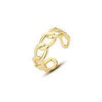 Sterling zilver ringen, 925 sterling zilver, gold plated, Verstelbare & voor vrouw & hol, goud, 19.20mm, Verkocht door PC