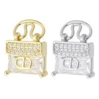 Cubic Zirconia Micro Pave Brass Pendant Handbag plated micro pave cubic zirconia Sold By PC