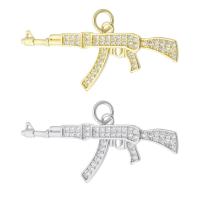 Cubic Zirconia Micro Pave Brass Pendant Gun plated micro pave cubic zirconia Approx 3mm Sold By PC