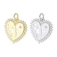 Cubic Zirconia Micro Pave Brass Pendant Heart plated micro pave cubic zirconia Approx 3mm Sold By PC