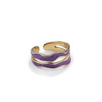 Sterling zilver ringen, 925 sterling zilver, gold plated, Verstelbare & voor vrouw & glazuur, meer kleuren voor de keuze, Verkocht door PC