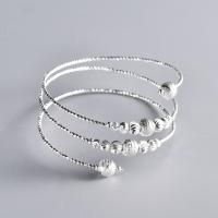 Messing Manchet Bangle, silver plated, Verstelbare & voor vrouw, zilver, Verkocht door PC