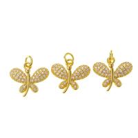 Cubic Zircon Micro Pave Brass Necklace Butterfly gold color plated micro pave cubic zirconia & for woman Length Approx 17.7 Inch Sold By PC