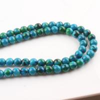 Syntetisk Chrysocolla Bead, Rund, olika storlek för val, Hål:Ca 1mm, Såld Per Ca 15 inch Strand