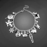 Halloween Bracelet Zinc Alloy platinum color plated Halloween Design & Halloween Jewelry Gift & for woman Length Approx 5.9 Inch Sold By PC