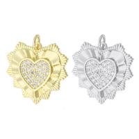 Cubic Zirconia Micro Pave Brass Pendant Heart plated micro pave cubic zirconia Approx 3mm Sold By PC