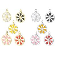 Brass Jewelry Pendants Flower plated enamel & hollow Approx 3mm Sold By PC