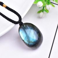 Labradorite collier, avec corde de cire, poli, unisexe & normes différentes pour le choix, Longueur Environ 14 pouce, Vendu par PC